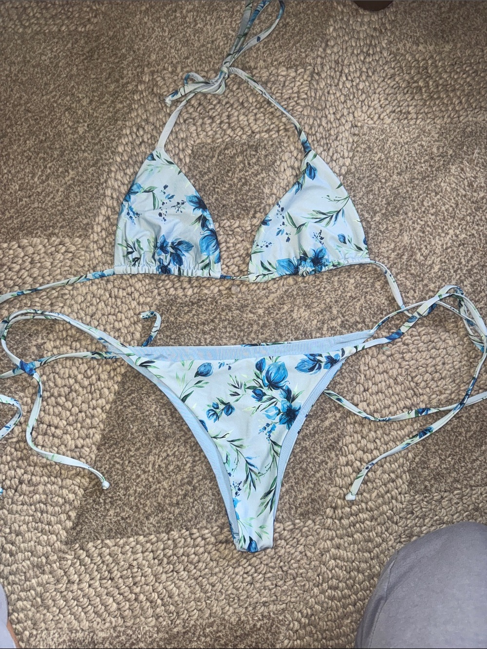 Beach Riot blue floral bikini